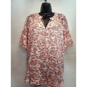 Ann Taylor Loft Pink Sm/Med Floral Flowy Lined Blouse Ruffle Bell Sleeves